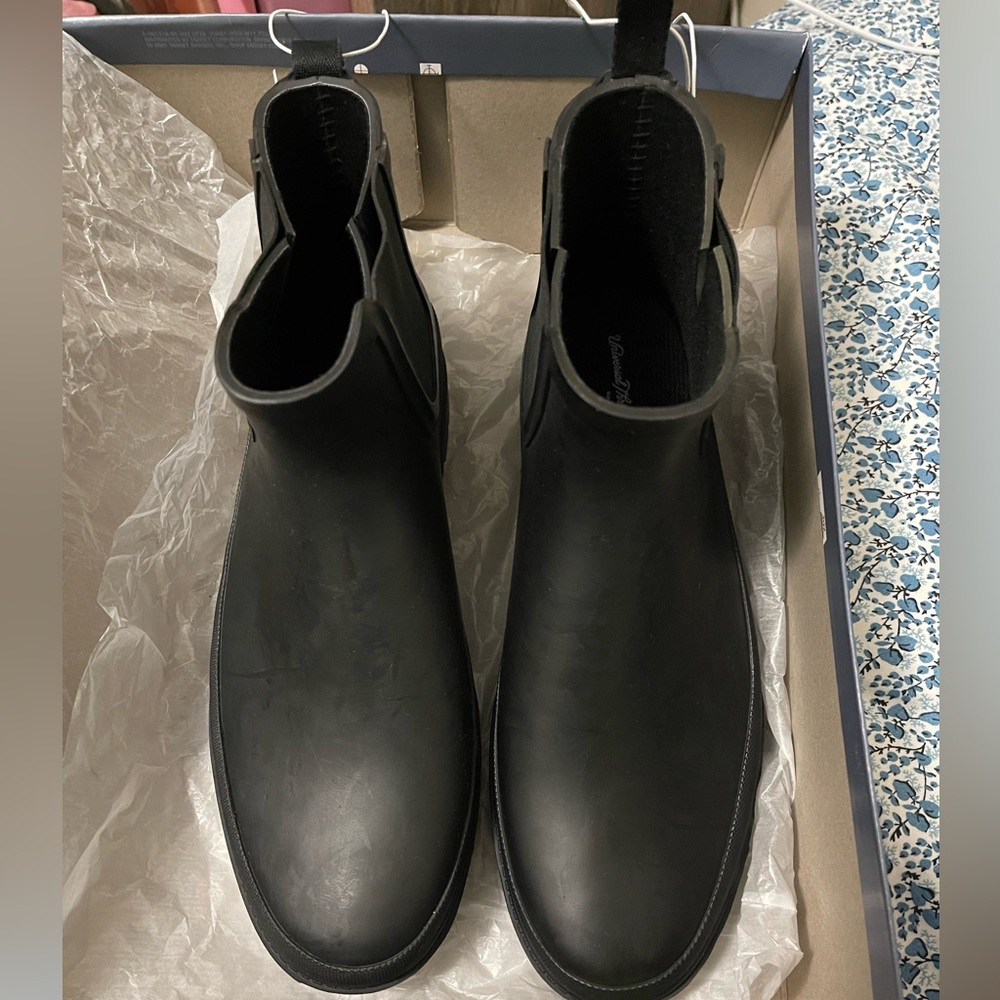 Universal Thread Women’s Black Kaden Rubber Double Gore Rain Boots (Size 10)
